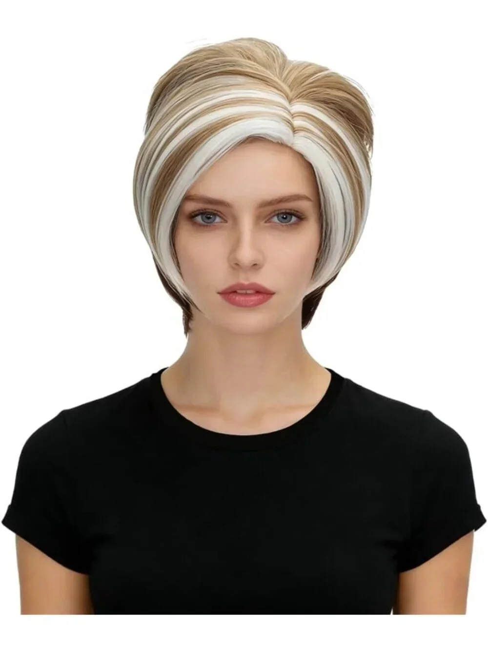 Vintage Blonde Mixed Coraline Short Pixie Wig | Realistic Updo Bob for Parties